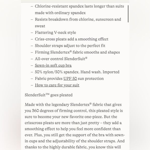 Land's End slender 1 piece swimsuit pleated X back soft swimsuit black white Var - Picture 10 of 10